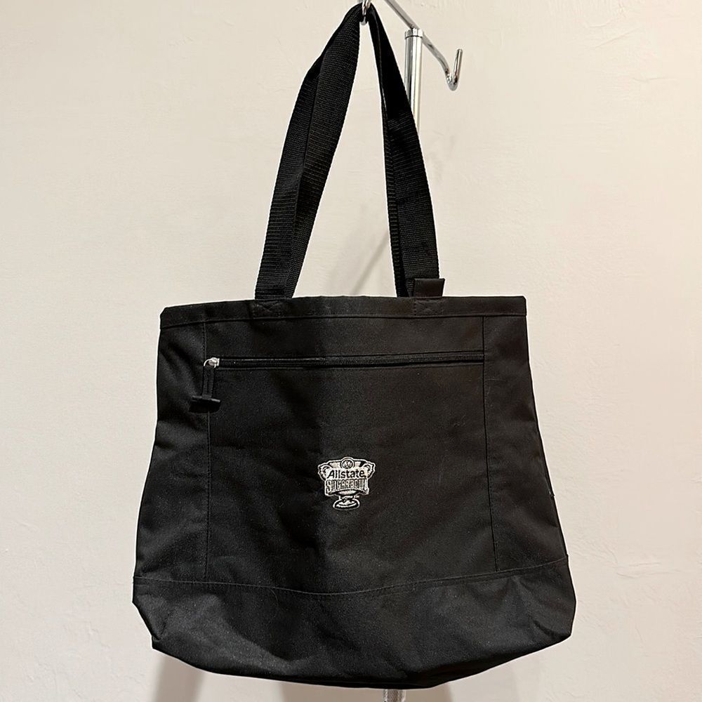 Black Allstate New Orleans Louisiana Sugar Bowl Zippered Embroidered Tote